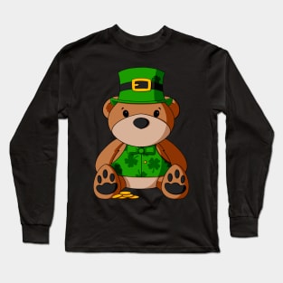 St. Patrick's Day Vest Teddy Bear Long Sleeve T-Shirt